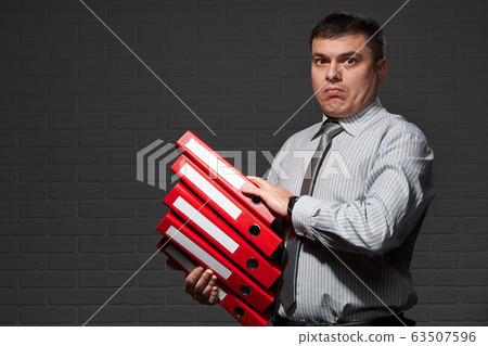 Very busy businessman closeup portrait, posing Very busy businessman closeup portrait, posing 63507596