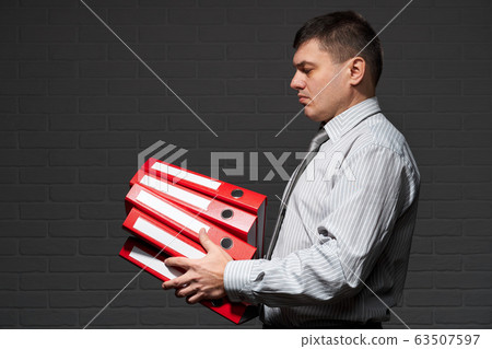 Very busy businessman closeup portrait, posing Very busy businessman closeup portrait, posing 63507597
