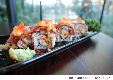 rolls or japanese roll, maki 63508247