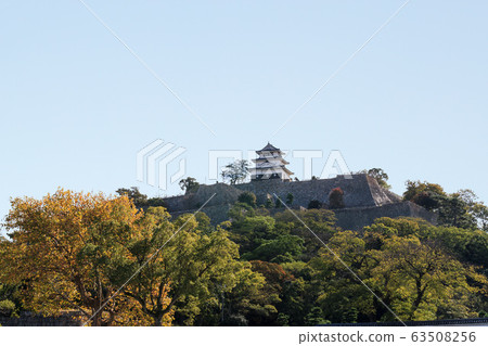 秋天的丸龜城堡風景 63508256