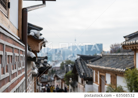 Bukchon Hanok Village, a Korean traditional Bukchon Hanok Village, a Korean traditional 63508532