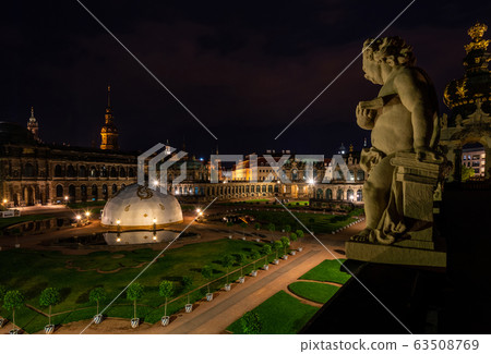 Zwinger Palace in Dresden, Germany at night Zwinger Palace in Dresden, Germany at night 63508769