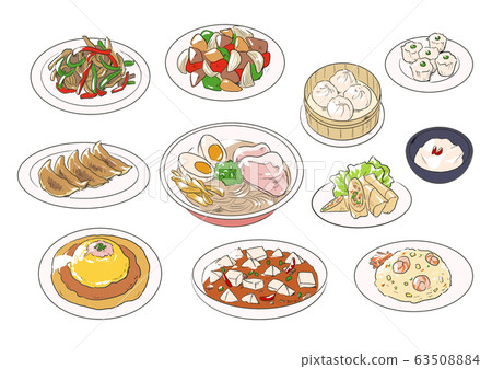 Chinese food illustration set 63508884