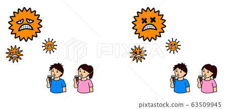 漱口以去除病毒並預防感冒等疾病的人 63509945