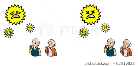 漱口以去除病毒和預防感冒等疾病的老年人 63510028