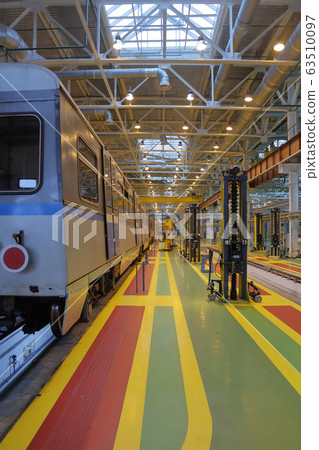 Subway train service depot. Moscow, Russia 63510097