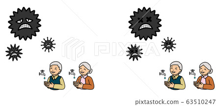 Elderly people who wash their hands to get rid of the virus and prevent illnesses such as colds Elderly people who wash their hands to get rid of the virus and prevent illnesses such as colds 63510247