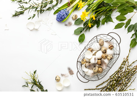 Florist Easter natural decor for creating festive Florist Easter natural decor for creating festive 63510531