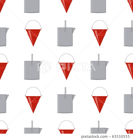 Seamless pattern with fire bucket and tin bucket Seamless pattern with fire bucket and tin bucket 63510555