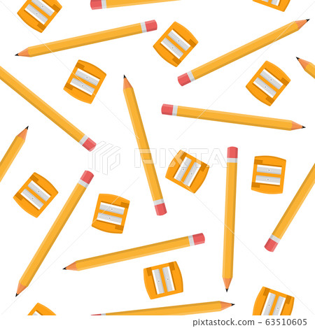 Seamless pattern with pencils and orange Seamless pattern with pencils and orange 63510605
