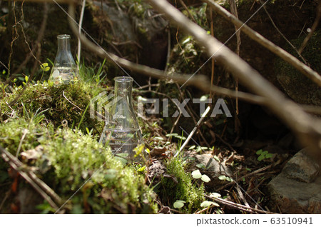Nature and glass beaker-mind and body therapy background Nature and glass beaker-mind and body therapy background 63510941