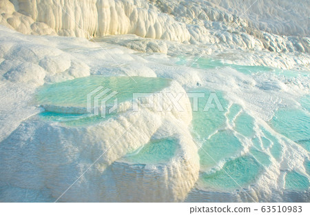 Pamukkale, natural pool with blue water, Turkey Pamukkale, natural pool with blue water, Turkey 63510983