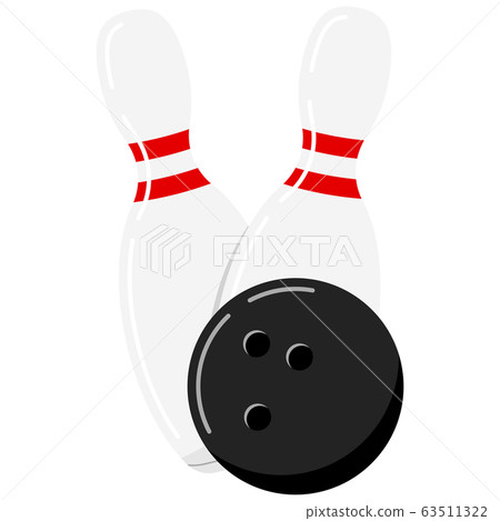 Bowling ball and pin vector icon isolated on white background. Bowling ball and pin vector icon isolated on white background. 63511322