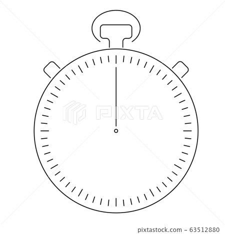 Analog sport stop watch. Thin black line illustration 63512880