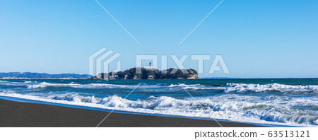 （神奈川縣-山水全景）藍天和江之島2 63513121