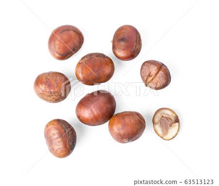 Chestnut Seed Isolated on White Background Chestnut Seed Isolated on White Background 63513123