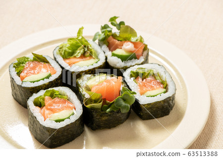 Salmon salad roll. 63513388