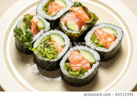 Salmon salad roll. 63513391