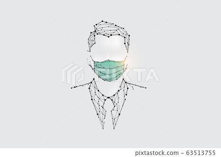 The particles, geometric art, line and dot of 63513755