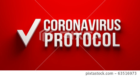Coronavirus Protocol banner. 3D rendering illustration Coronavirus Protocol banner. 3D rendering illustration 63516973
