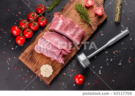 Fresh pieces pork ready to cook 63517709
