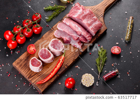 Fresh pieces pork ready to cook 63517717