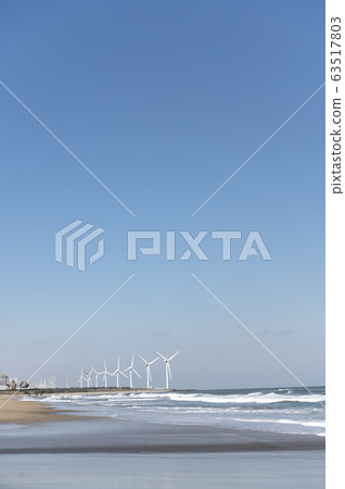 茨城縣柳川海岸的風車風景 63517803
