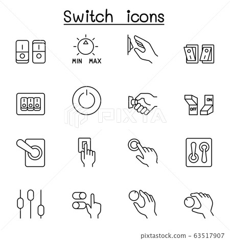 Switch icons set in thin line style Switch icons set in thin line style 63517907