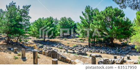 The Western Gate street in Ancient Priene, Turkey 63517950