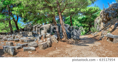 Ruins of houses in the Ancient Priene, Turkey 63517954