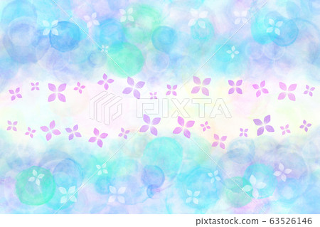 繡球紫色夏天水彩背景 繡球紫色夏天水彩背景 63526146