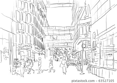 Holiday Downtown Line Drawing Stock Illustration 63527105 Pixta Holiday Downtown Line Drawing Stock Illustration 63527105 Pixta