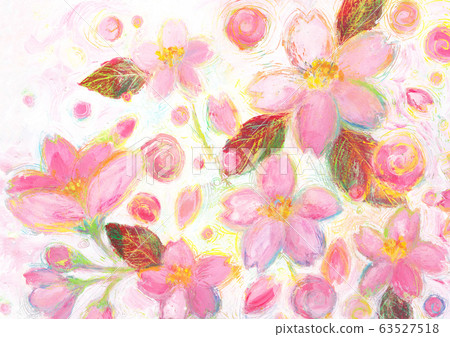 Watercolor cherry blossom illustration material 63527518