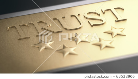 Trustworthy Company Concept. Golden Sign With Five 63528906