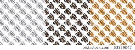 Set of Tropic seamless patterns with monstera leaves Set of Tropic seamless patterns with monstera leaves 63529042