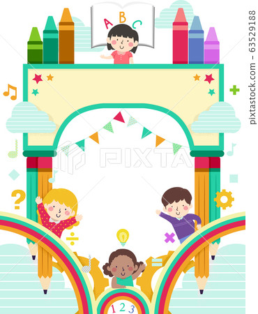 Kids School Arch Bunting  Background Illustration 63529188