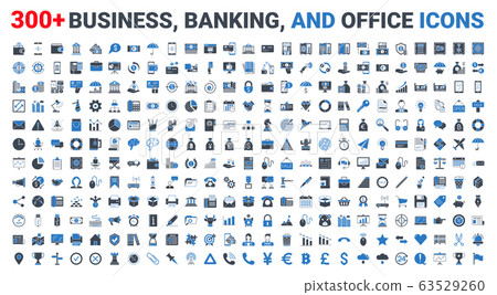 Set vector business, banking and finance icons 63529260
