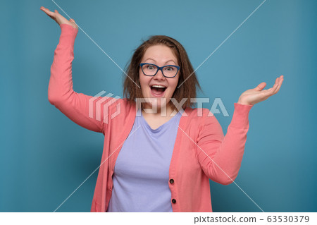 Gorgeous caucasian looking surprised woman feeling 63530379