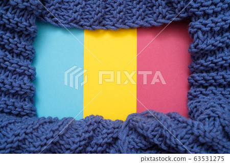 Colored blue yellow pink background with woolen Colored blue yellow pink background with woolen 63531275
