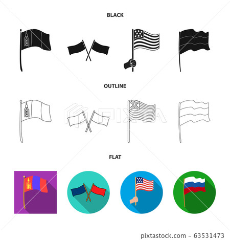 Vector illustration of world and flag logo. Collection of world and ribbon stock symbol for web. Vector illustration of world and flag logo. Collection of world and ribbon stock symbol for web. 63531473
