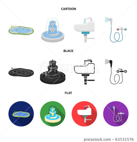 Vector design of water and drop icon. Set of water and splash stock vector illustration. Vector design of water and drop icon. Set of water and splash stock vector illustration. 63531576