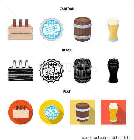 Pints Objects Example Isolated object of minimal and pint sign. Set... - Stock Illustration ...