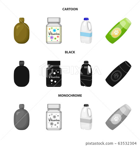 Vector illustration of plastic and container symbol. Collection of plastic and packaging stock symbol for web. 63532304