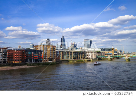London view from Thames river, UK 63532784