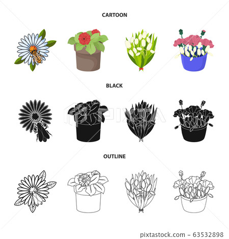 Vector illustration of spring and wreath symbol. Set of spring and blossom stock symbol for web. Vector illustration of spring and wreath symbol. Set of spring and blossom stock symbol for web. 63532898