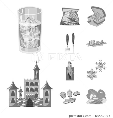 Isolated object of square and purity icon. Collection of square and frozen vector icon for stock. 63532973