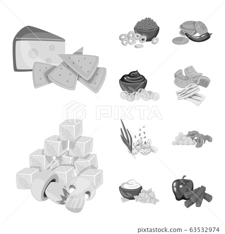 Isolated object of taste and cooking logo. Set of taste and seasonin stock vector illustration. 63532974