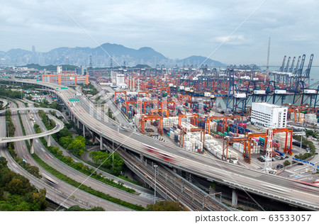 Hong Kong/China - July 05 2019: Container terminal Hong Kong/China - July 05 2019: Container terminal 63533057