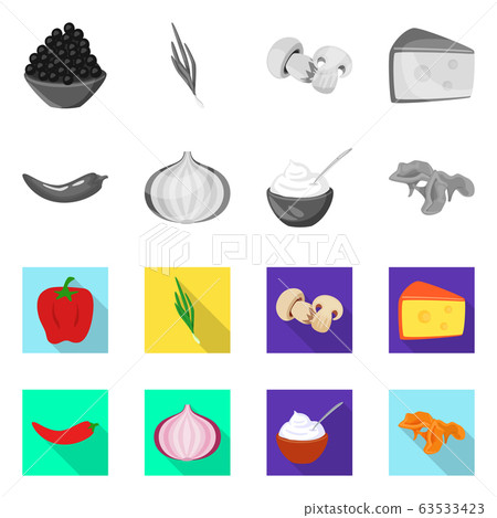 Isolated object of taste and product symbol. Collection of taste and cooking stock vector illustration. 63533423