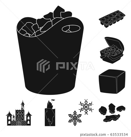 Isolated object of cold and transparent sign. Collection of cold and water vector icon for stock. 63533534